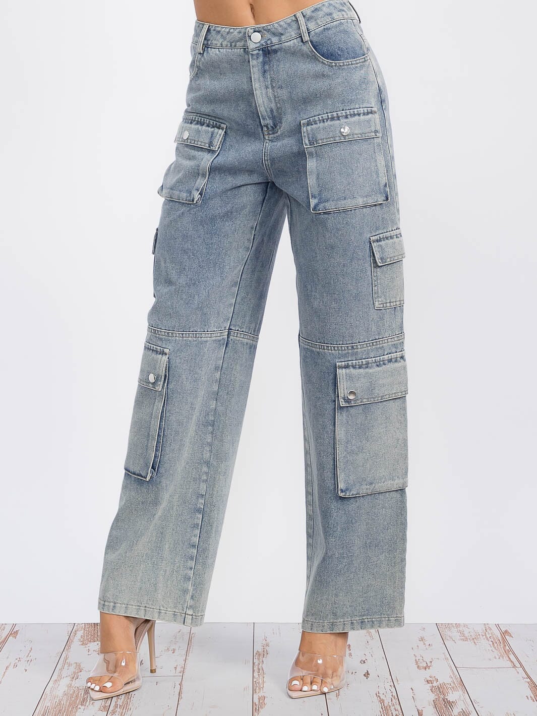 High waisted Cargo Jeans