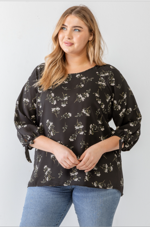Black Floral Top