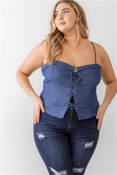 Plus Lace up Top