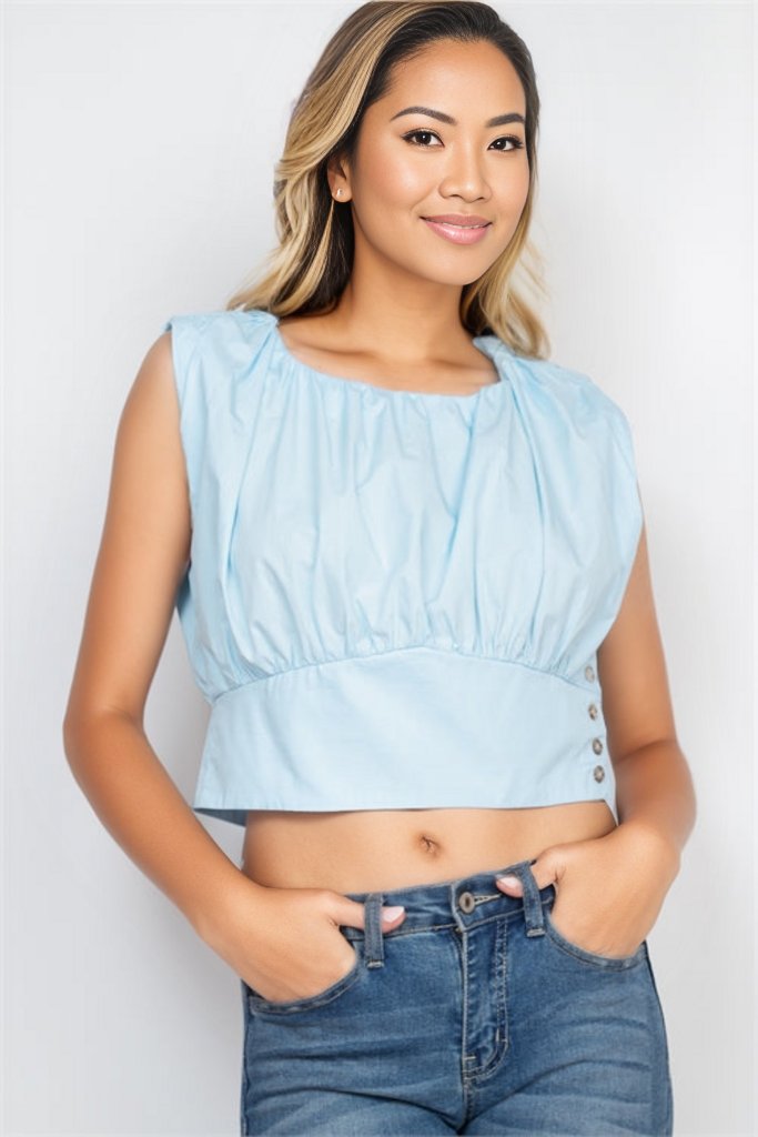Crop Blue Top