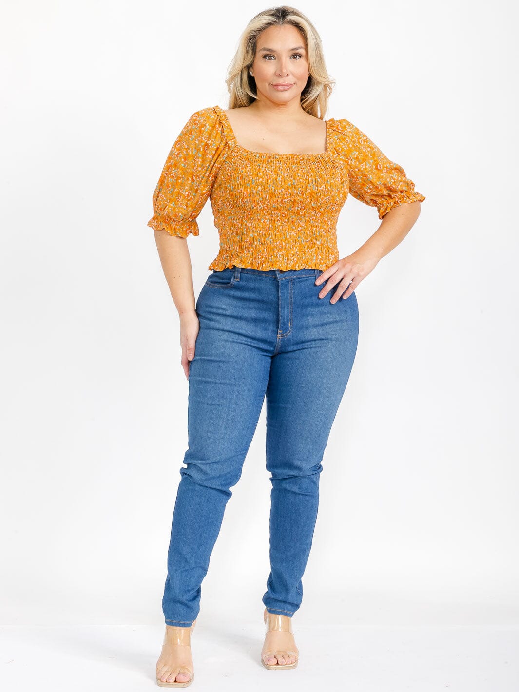 Plus Size Short Sleeve Blouse