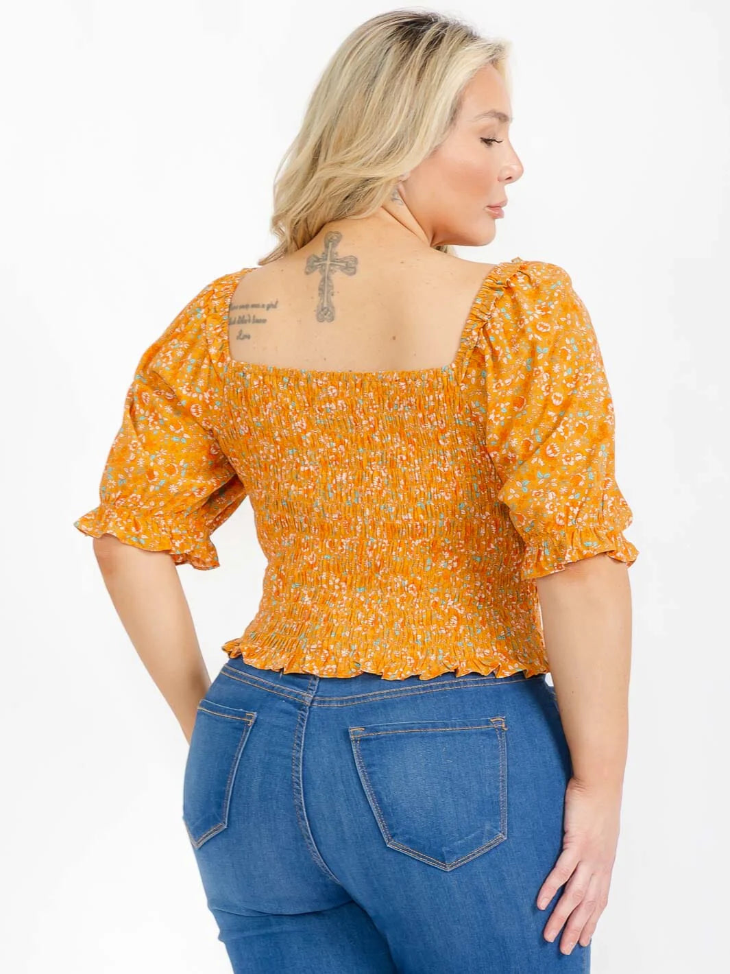 Plus Size Short Sleeve Blouse