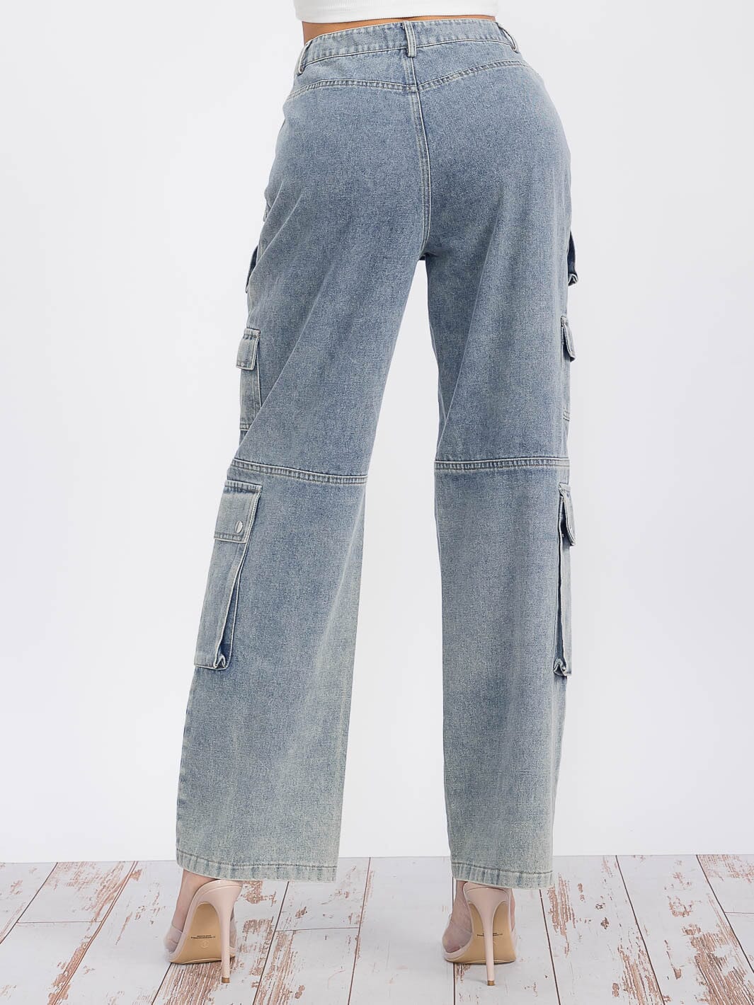 High waisted Cargo Jeans