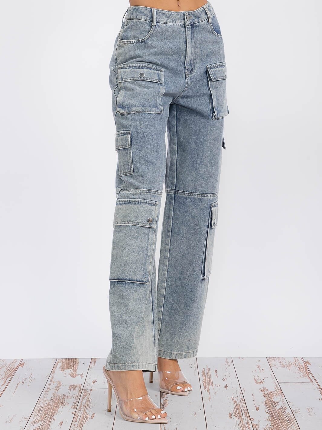 High waisted Cargo Jeans