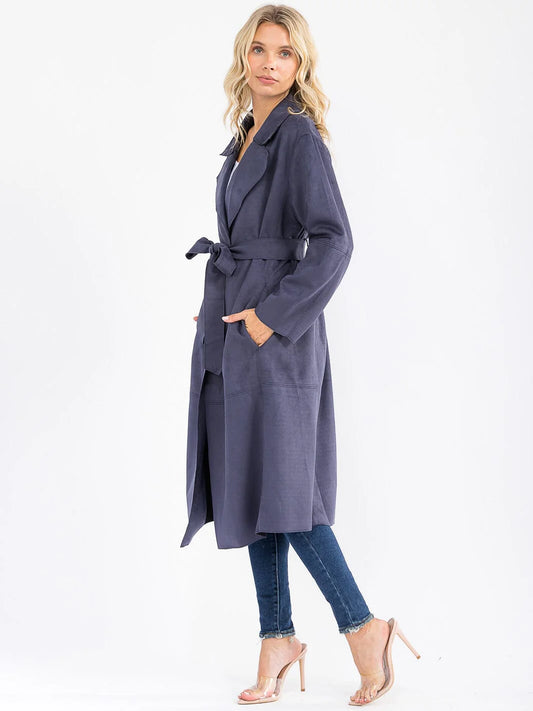 Timeless Suede Trench-Lightweight & Stylish