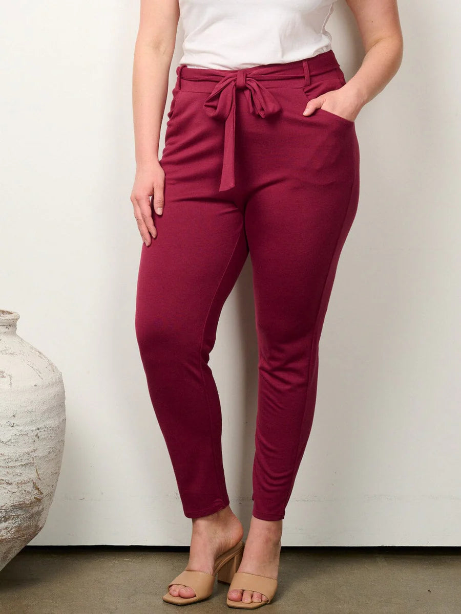 Plus Size self tie Pants
