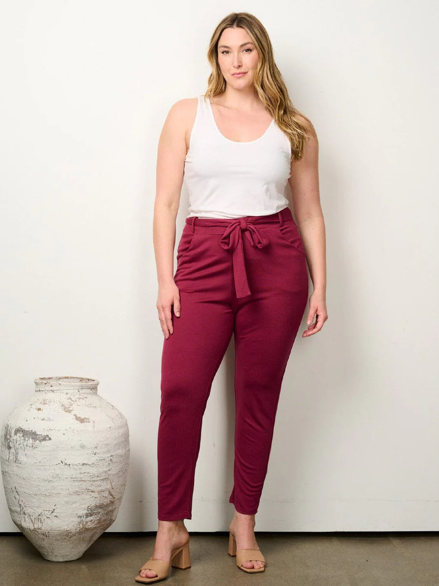 Plus Size self tie Pants
