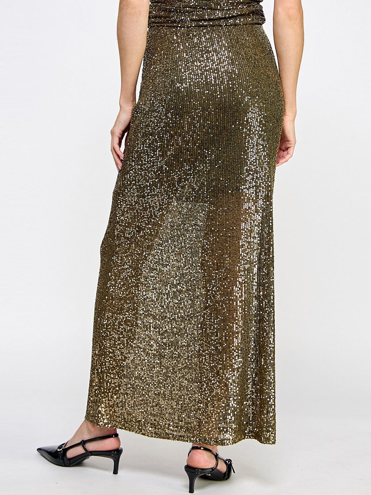Gold Strapless Sequin Evening Gown – Elegant Floor Length Formal Party & Wedding Guest Dress