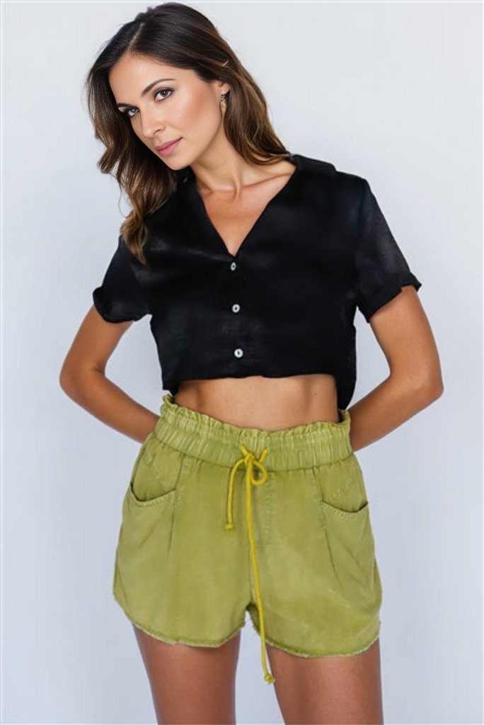 New! Moss Green Summer Shorts