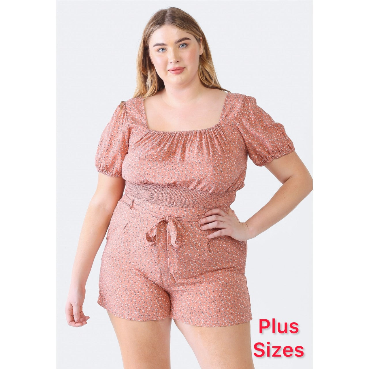 Plus Size Short Sleeve top and short set