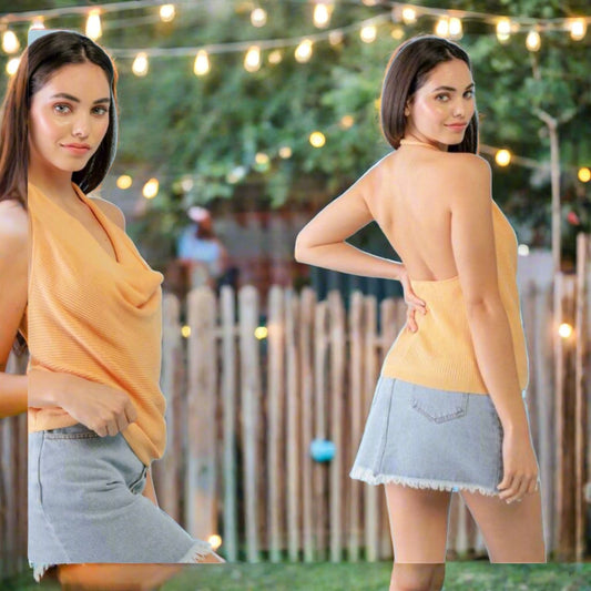 Apricot Summer Sleeveless Top