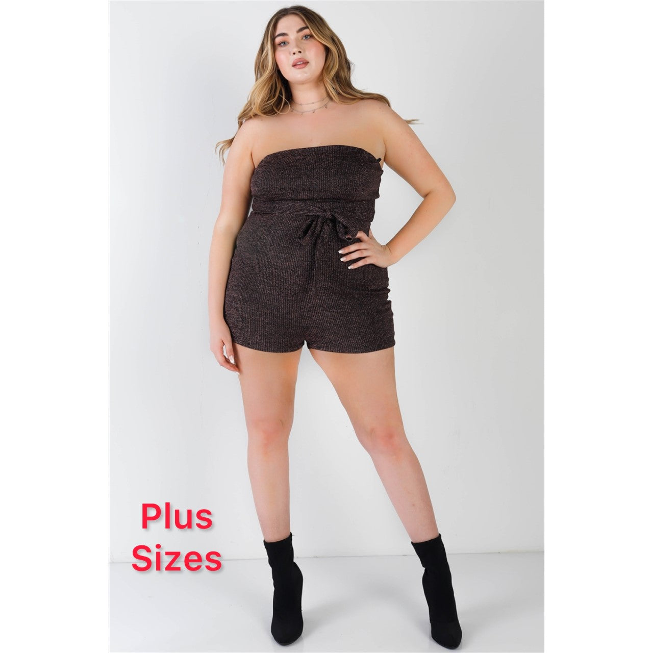 Plus Size Black Short Romper